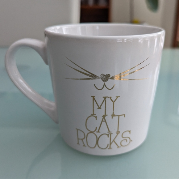Pier 1 "My Cat Rocks" Extra Large Stoneware Coffee Mug 18 oz Cat Lover Gift - Picture 3 of 8